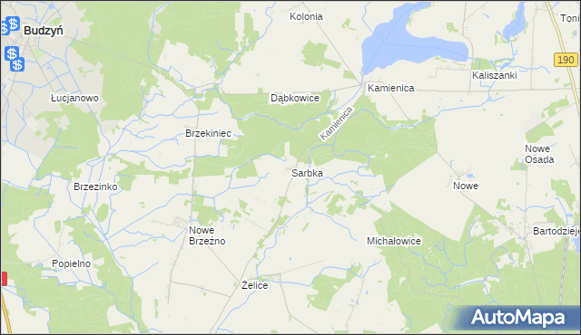 mapa Sarbka gmina Wągrowiec, Sarbka gmina Wągrowiec na mapie Targeo