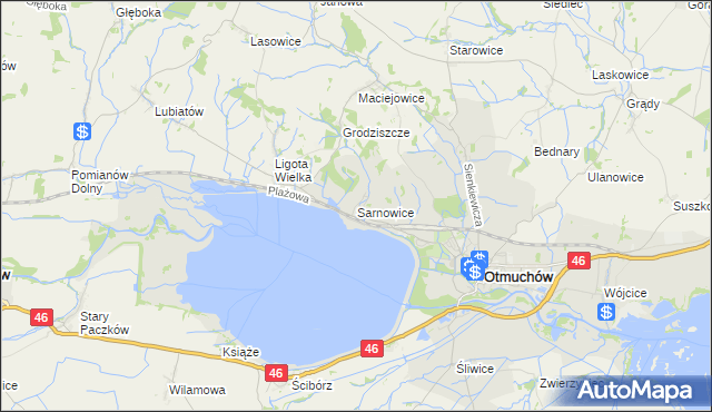 mapa Sarnowice, Sarnowice na mapie Targeo