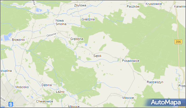 mapa Sątok, Sątok na mapie Targeo