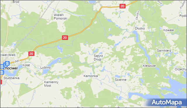 mapa Sątyrz Drugi, Sątyrz Drugi na mapie Targeo