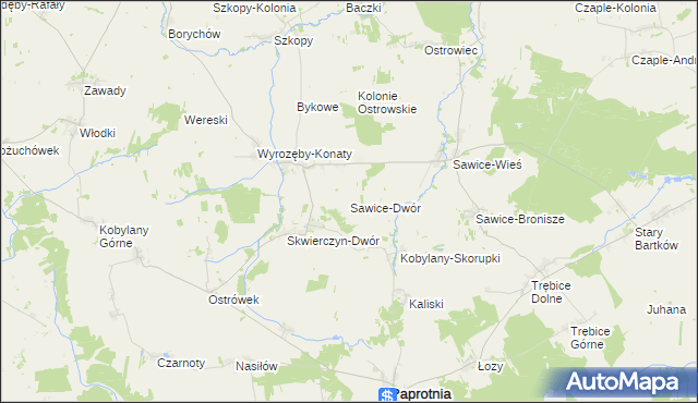 mapa Sawice-Dwór, Sawice-Dwór na mapie Targeo