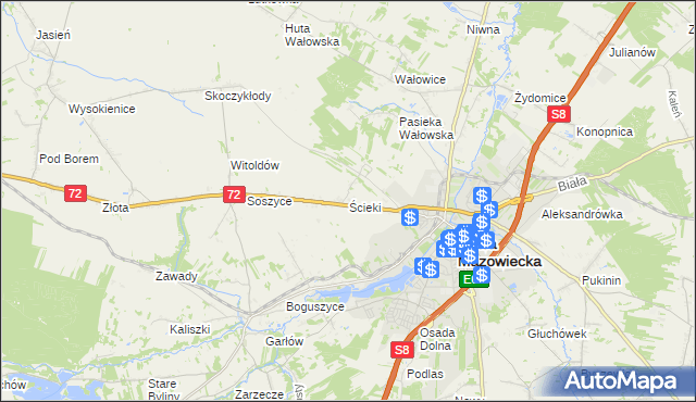 mapa Ścieki, Ścieki na mapie Targeo