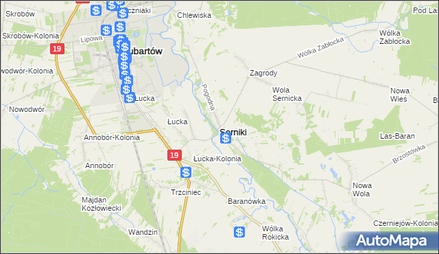 mapa Serniki, Serniki na mapie Targeo