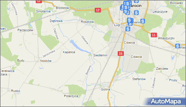 mapa Siedlemin, Siedlemin na mapie Targeo