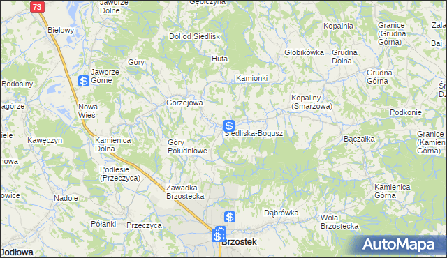 mapa Siedliska-Bogusz, Siedliska-Bogusz na mapie Targeo