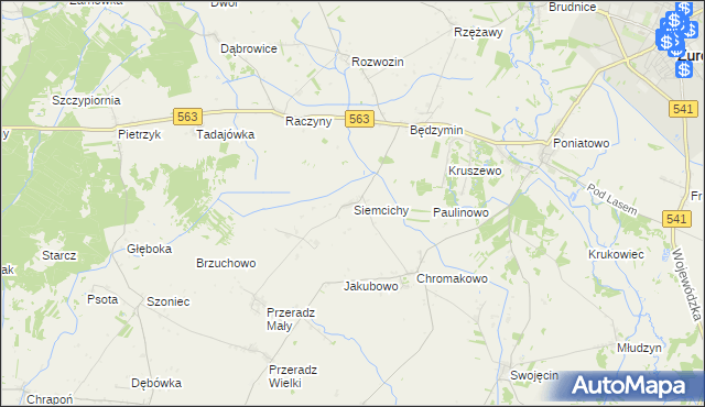 mapa Siemcichy, Siemcichy na mapie Targeo