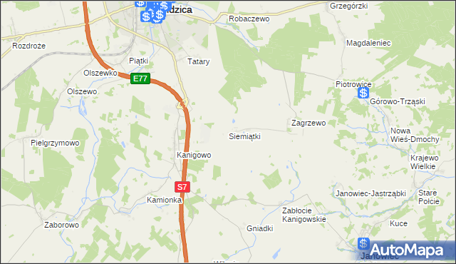 mapa Siemiątki, Siemiątki na mapie Targeo