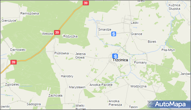 mapa Siemionka, Siemionka na mapie Targeo