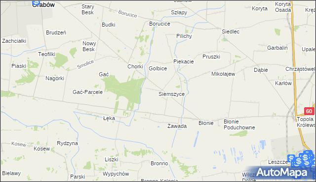 mapa Siemszyce, Siemszyce na mapie Targeo
