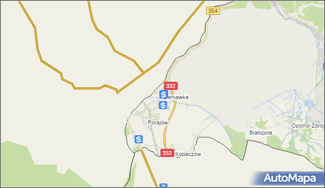 mapa Sieniawka gmina Bogatynia, Sieniawka gmina Bogatynia na mapie Targeo