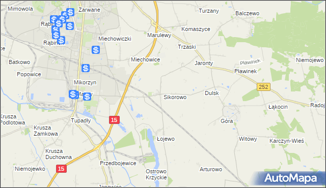 mapa Sikorowo gmina Inowrocław, Sikorowo gmina Inowrocław na mapie Targeo