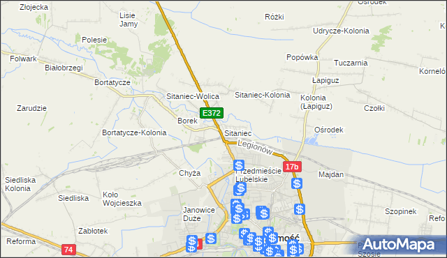 mapa Sitaniec, Sitaniec na mapie Targeo