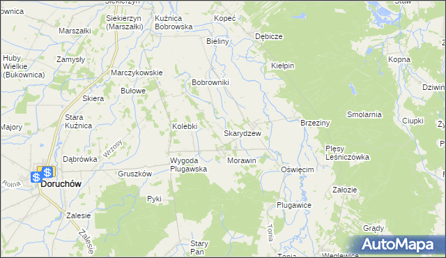 mapa Skarydzew, Skarydzew na mapie Targeo