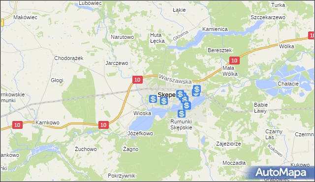 mapa Skępe, Skępe na mapie Targeo