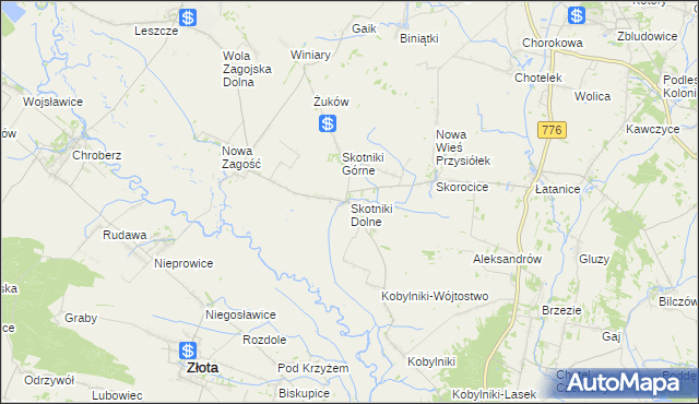 mapa Skotniki Dolne, Skotniki Dolne na mapie Targeo