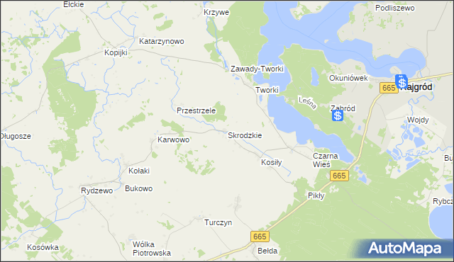 mapa Skrodzkie, Skrodzkie na mapie Targeo