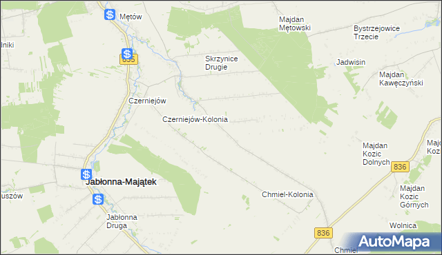 mapa Skrzynice-Kolonia, Skrzynice-Kolonia na mapie Targeo