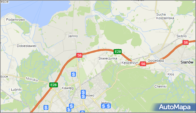 mapa Skwierzynka, Skwierzynka na mapie Targeo