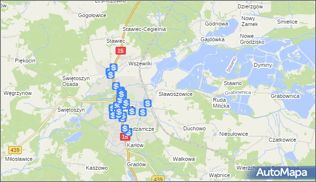 mapa Sławoszowice, Sławoszowice na mapie Targeo