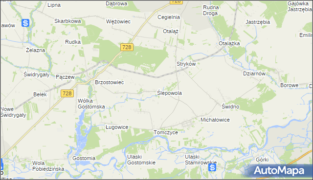 mapa Ślepowola, Ślepowola na mapie Targeo