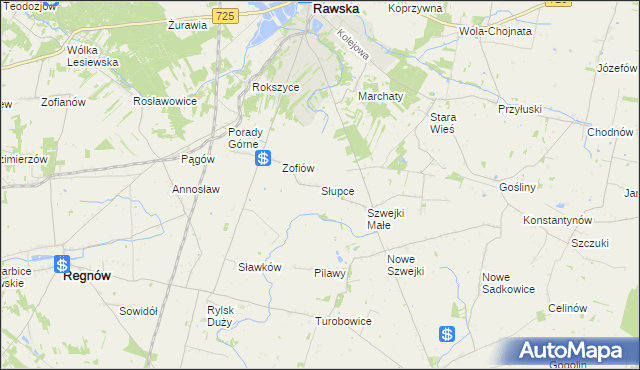mapa Słupce, Słupce na mapie Targeo