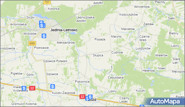 mapa Słupica, Słupica na mapie Targeo