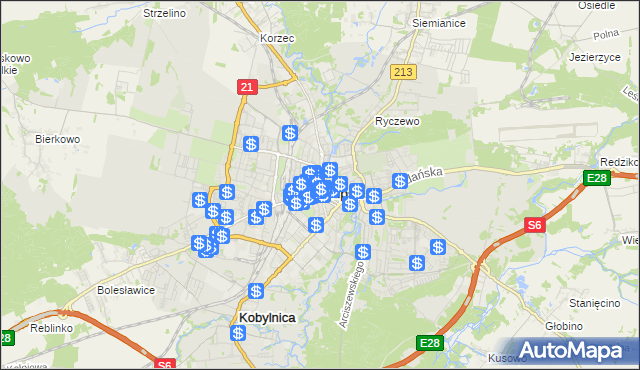 mapa Słupska, Słupsk na mapie Targeo