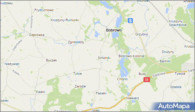 mapa Smolniki gmina Bobrowo, Smolniki gmina Bobrowo na mapie Targeo