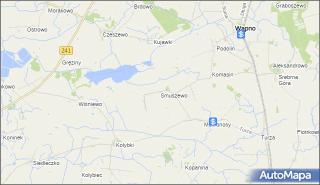 mapa Smuszewo gmina Damasławek, Smuszewo gmina Damasławek na mapie Targeo