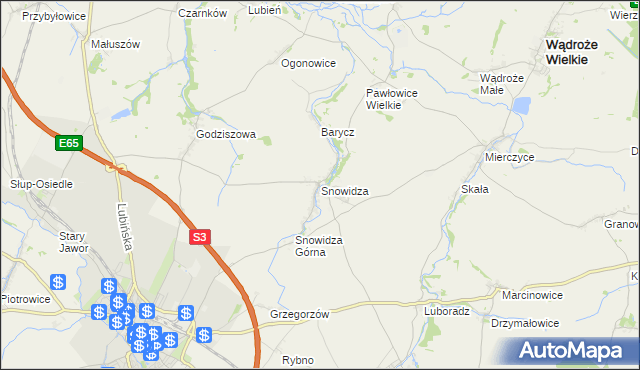 mapa Snowidza, Snowidza na mapie Targeo