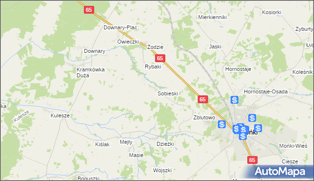 mapa Sobieski gmina Mońki, Sobieski gmina Mońki na mapie Targeo