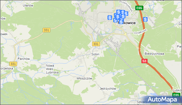 mapa Sobin, Sobin na mapie Targeo