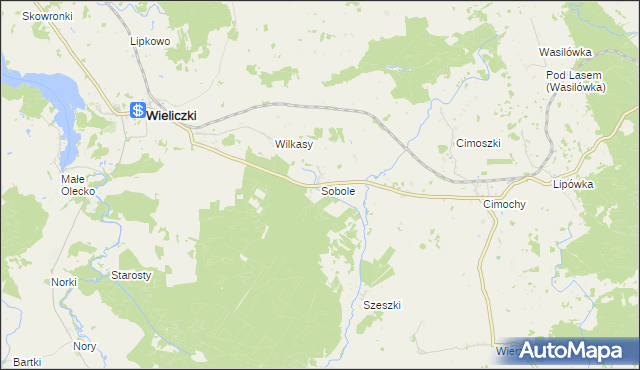 mapa Sobole gmina Wieliczki, Sobole gmina Wieliczki na mapie Targeo