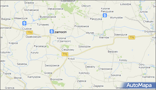 mapa Soboszów, Soboszów na mapie Targeo