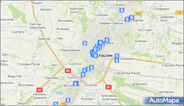 mapa Sochaczew, Sochaczew na mapie Targeo