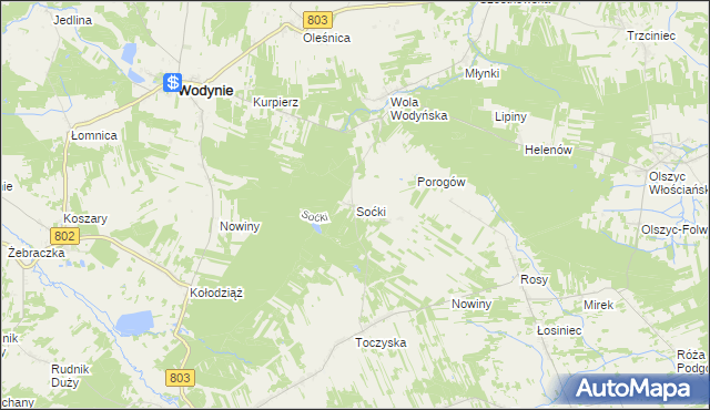 mapa Soćki, Soćki na mapie Targeo