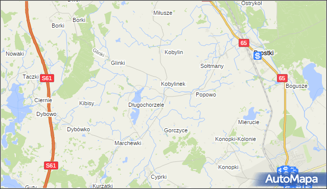 mapa Sokółki gmina Prostki, Sokółki gmina Prostki na mapie Targeo