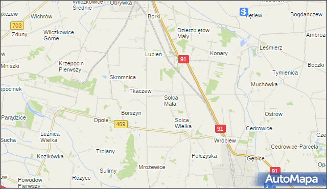 mapa Solca Mała, Solca Mała na mapie Targeo