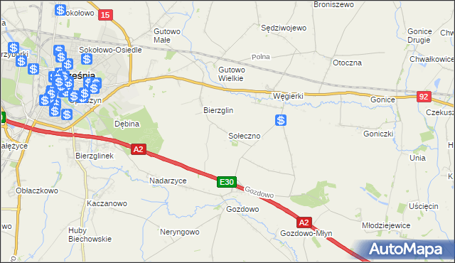mapa Sołeczno, Sołeczno na mapie Targeo
