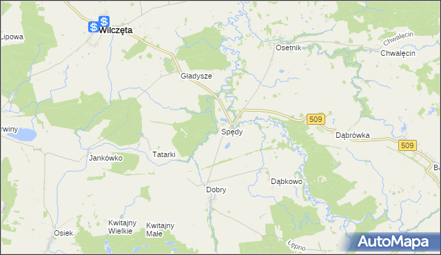 mapa Spędy, Spędy na mapie Targeo