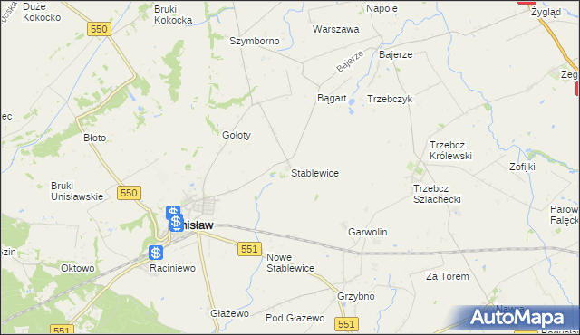 mapa Stablewice, Stablewice na mapie Targeo