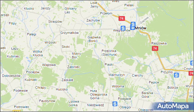 mapa Stachura, Stachura na mapie Targeo