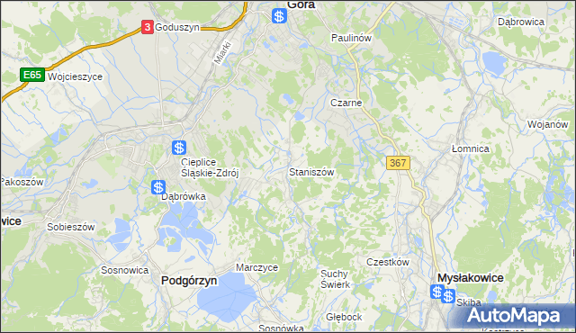 mapa Staniszów, Staniszów na mapie Targeo