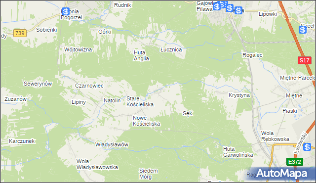 mapa Stara Huta gmina Garwolin, Stara Huta gmina Garwolin na mapie Targeo