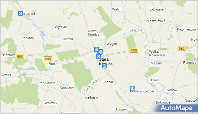 mapa Stara Kornica, Stara Kornica na mapie Targeo