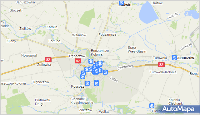 mapa Stara Wieś gmina Łęczna, Stara Wieś gmina Łęczna na mapie Targeo