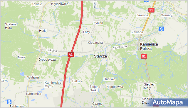 mapa Starcza, Starcza na mapie Targeo