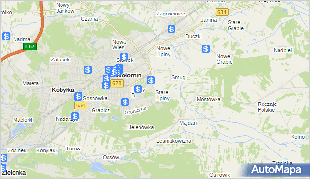 mapa Stare Lipiny, Stare Lipiny na mapie Targeo