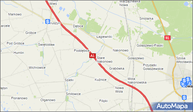 mapa Stare Nakonowo, Stare Nakonowo na mapie Targeo