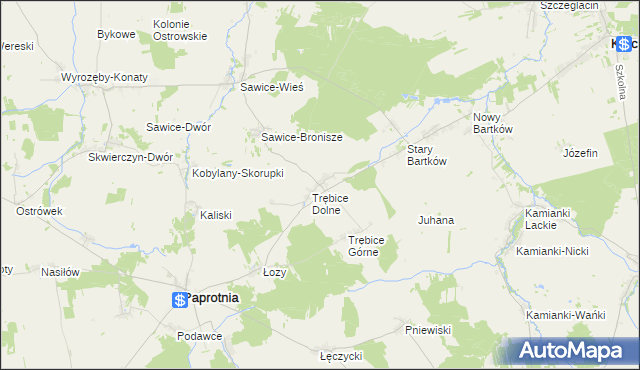 mapa Stare Trębice, Stare Trębice na mapie Targeo